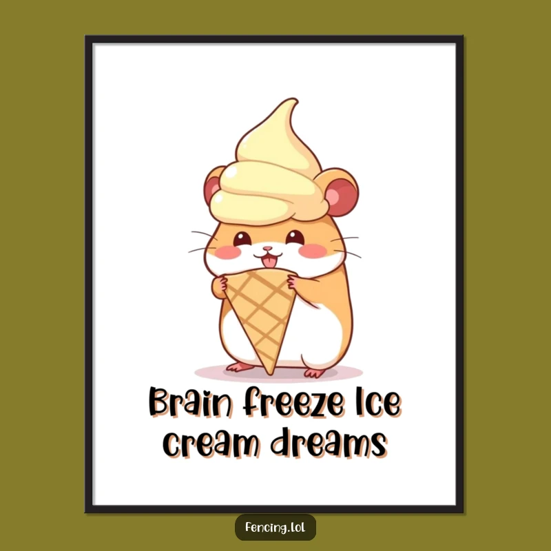 Free Printable Hamster Wall Art: Giant Ice Cream Downloadable Decor
