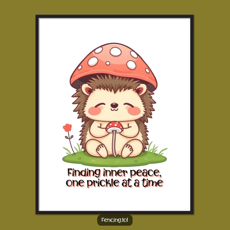 Free Printable Wall Art: Meditating Hedgehog Zen Funny Downloadable Design