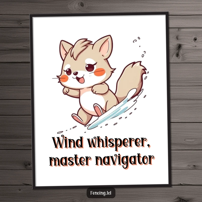 Funny Free Printable Wall Art: Determined animal expertly navigating through gentle winds with style.