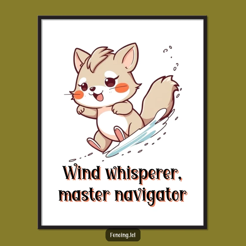 Funny Free Printable Wall Art: Determined Animal's Windy Maneuver - Downloadable Home Decor