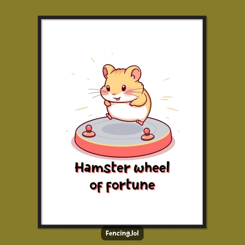 Funny Free Printable Wall Art: Hamster's Speed Routine, Quirky Downloadable Decor