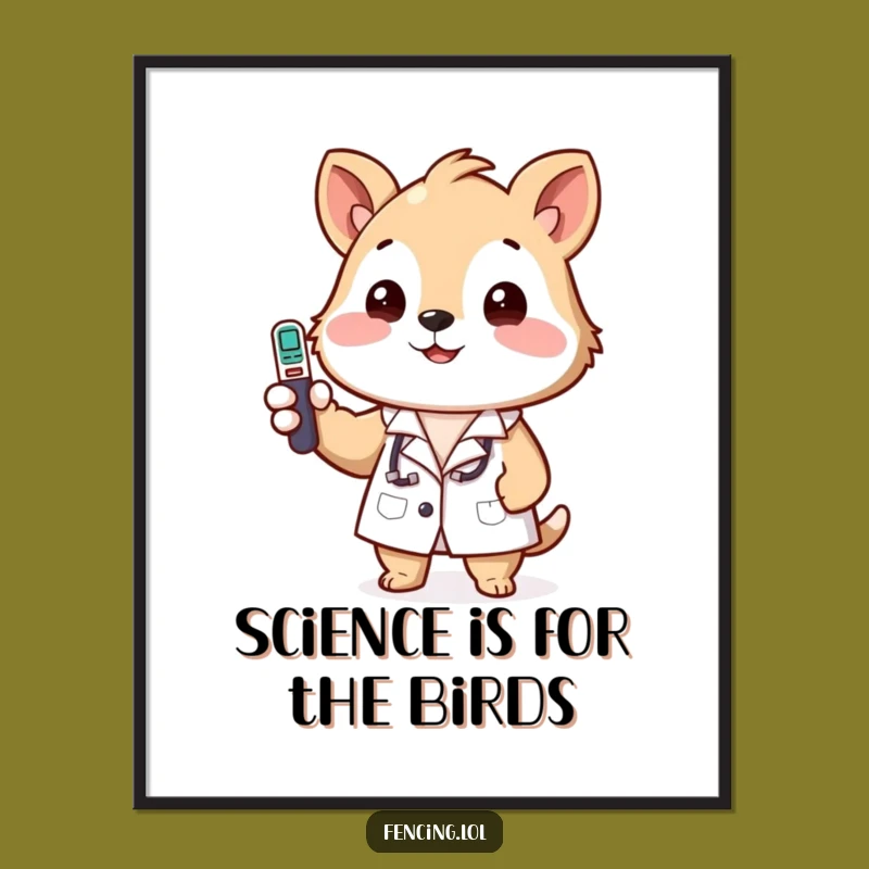 Free Printable Funny Lab Coat Animal Wall Art - Temperature Downloadable Decor