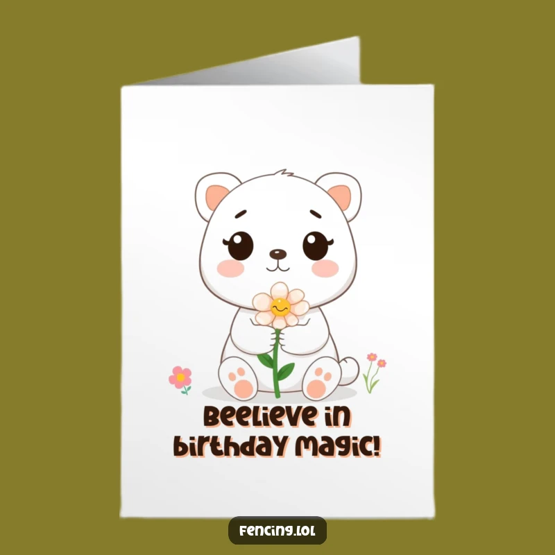 Free Printable Birthday Card: Cute Animal Flower Gift for Bee Lovers - Funny DIY Download