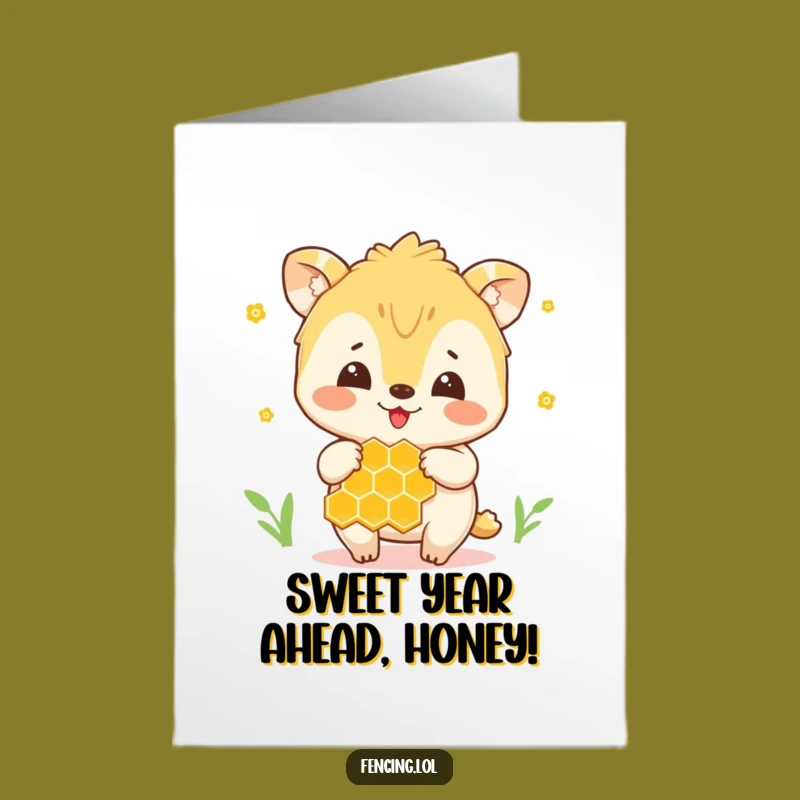 Free Printable Birthday Card: Funny Bee Handles Honeycomb, Perfect Downloadable Gift