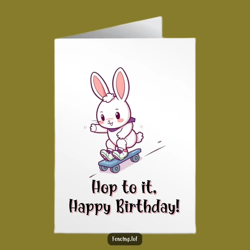Free Printable Bunny Birthday Card - Fun Downloadable Greeting for a Rolling Good Time