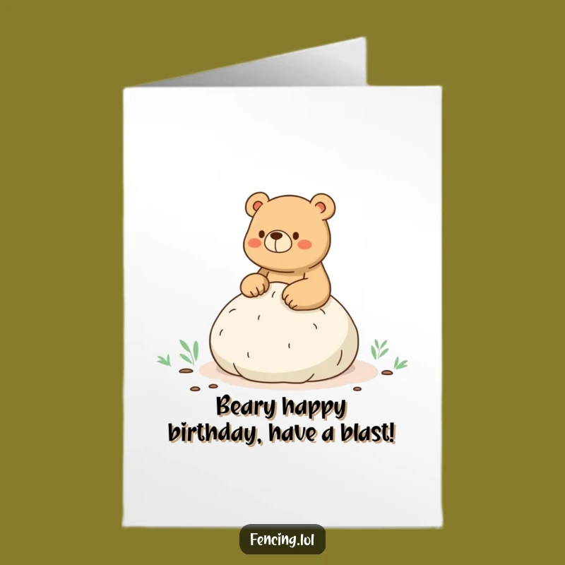 Funny Free Printable Birthday Card: Hilarious Bear Whoopee Cushion Hike - Downloadable Gift