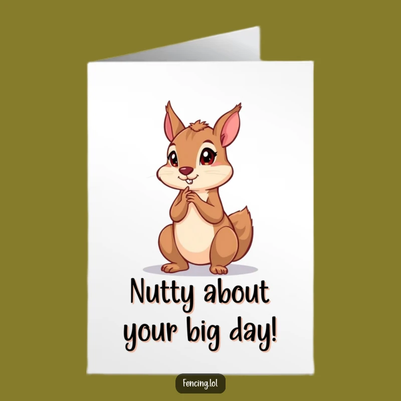 Free Printable Birthday Card: Funny Squirrel Thinking Pose, Hilarious Downloadable Gift