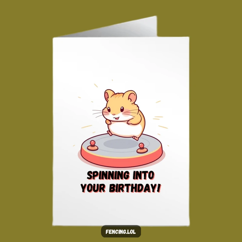 Free Printable Birthday Card: Hamster's Routine, Funny Downloadable Gift