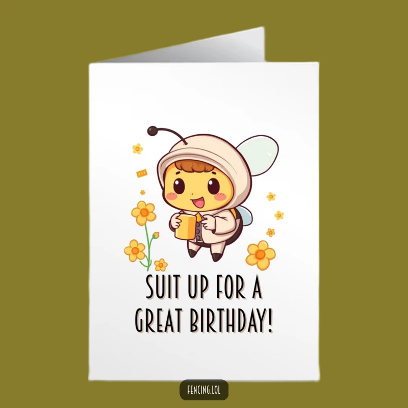 Free Printable Dapper Bee Birthday Card: Funny Downloadable Gift for a Stylish Celebration!
