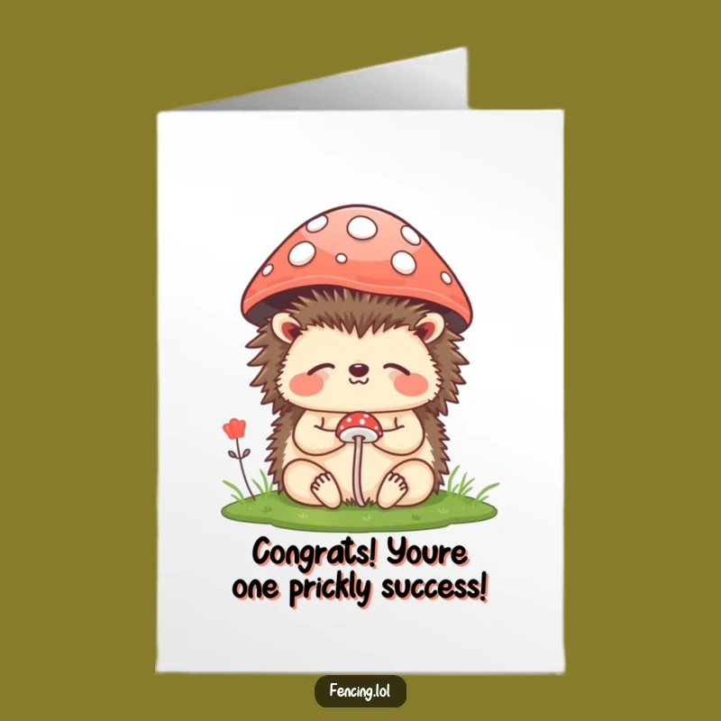 Free Printable Congrats Card: Meditating Hedgehog Humor for Any Achievement
