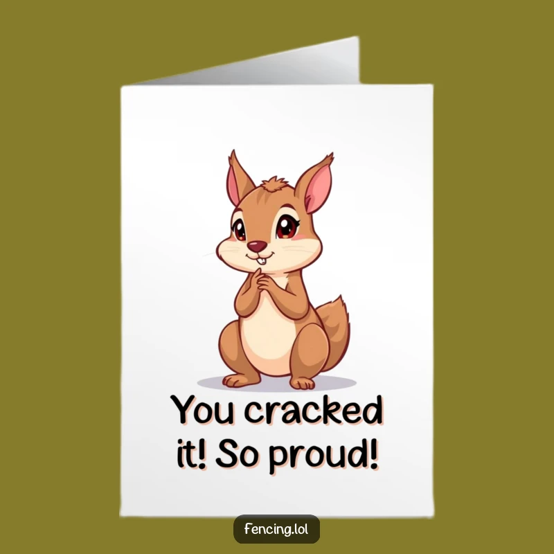 Free Printable Congrats Card: Amusing Squirrel Thought Bubble, Unique Downloadable Gift
