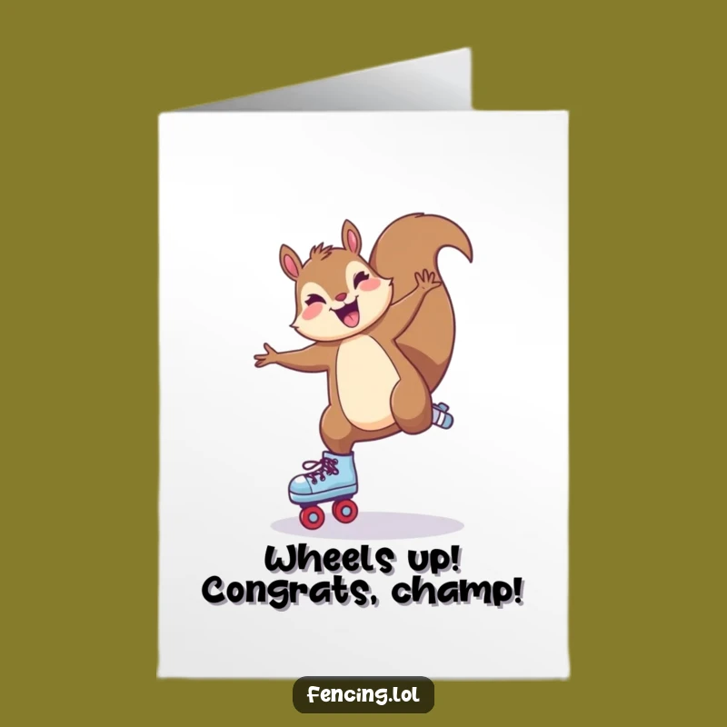 Free Printable Congrats Card: Joyful Squirrel Cartwheel - Awesome Downloadable Gift