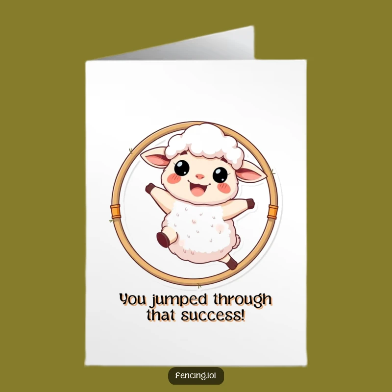 Free Printable Congrats Card: Sheep's Big Leap, Humorous Downloadable Gift!