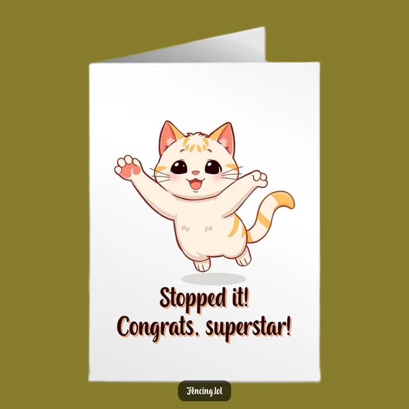 Free Printable Congrats Card: Funny Cat Stop - Awesome Downloadable Gift
