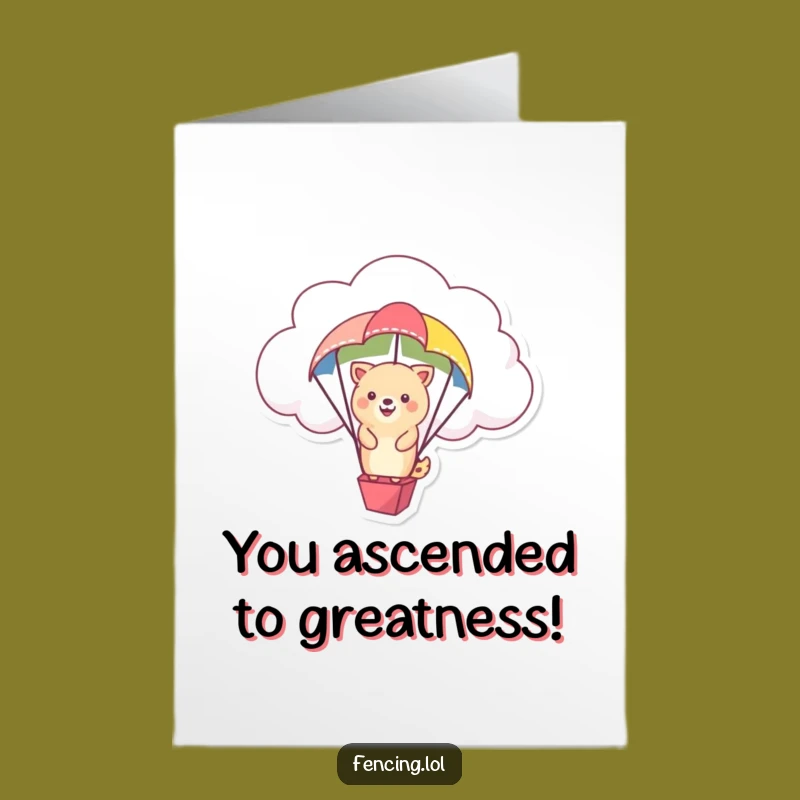 Free Printable Congratulations Card: Happy Animal Parachute Cloud Downloadable Surprise
