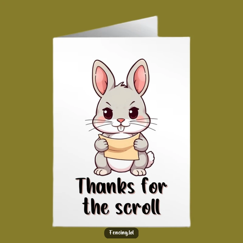 Free Printable Rabbit Thank You Card: Determined Humor for Your Support
