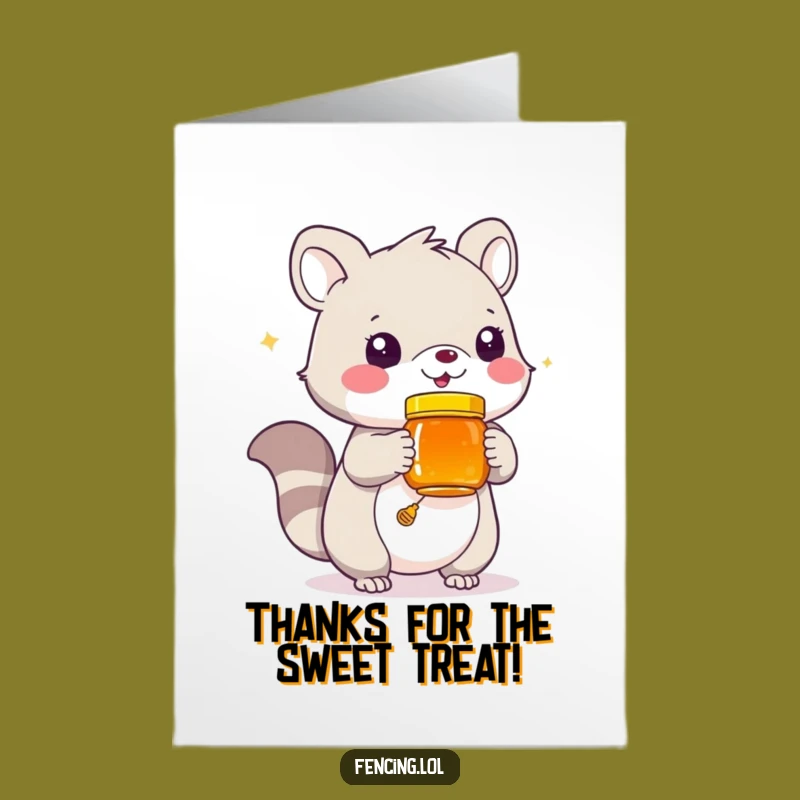 Free Printable Thank You Card: Funny Animal Offers Honey, Downloadable Gift