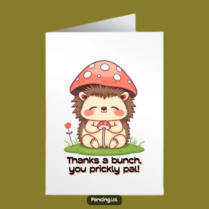 Free Printable Thank You Card: Grateful Hedgehog Meditation Funny Downloadable