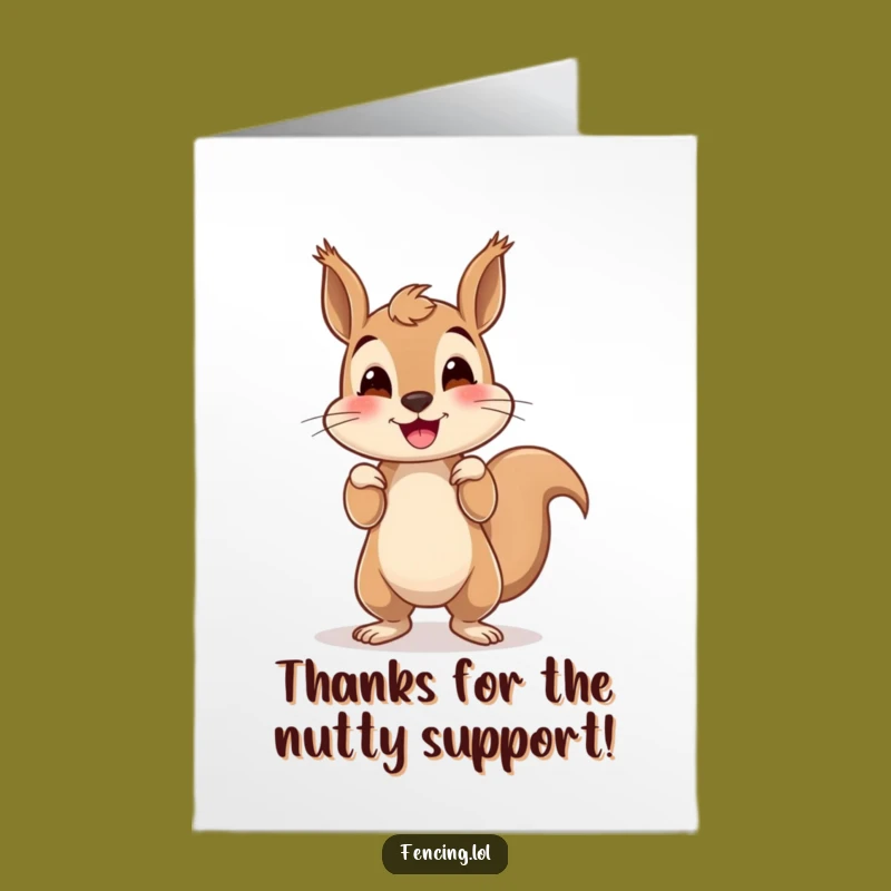Free Printable Thank You Card: Wobbly Squirrel Gratitude Downloadable Gift