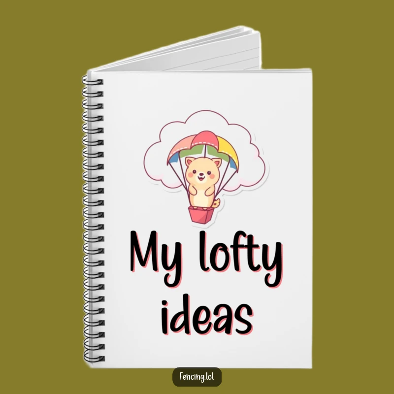 Funny Notebook: Happy Cloud Animal Parachute - Whimsical Journal Gift