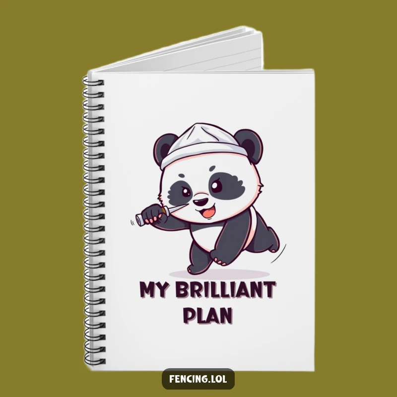 Funny Panda Foil Hat Notebook - Journal Your Goals Gift