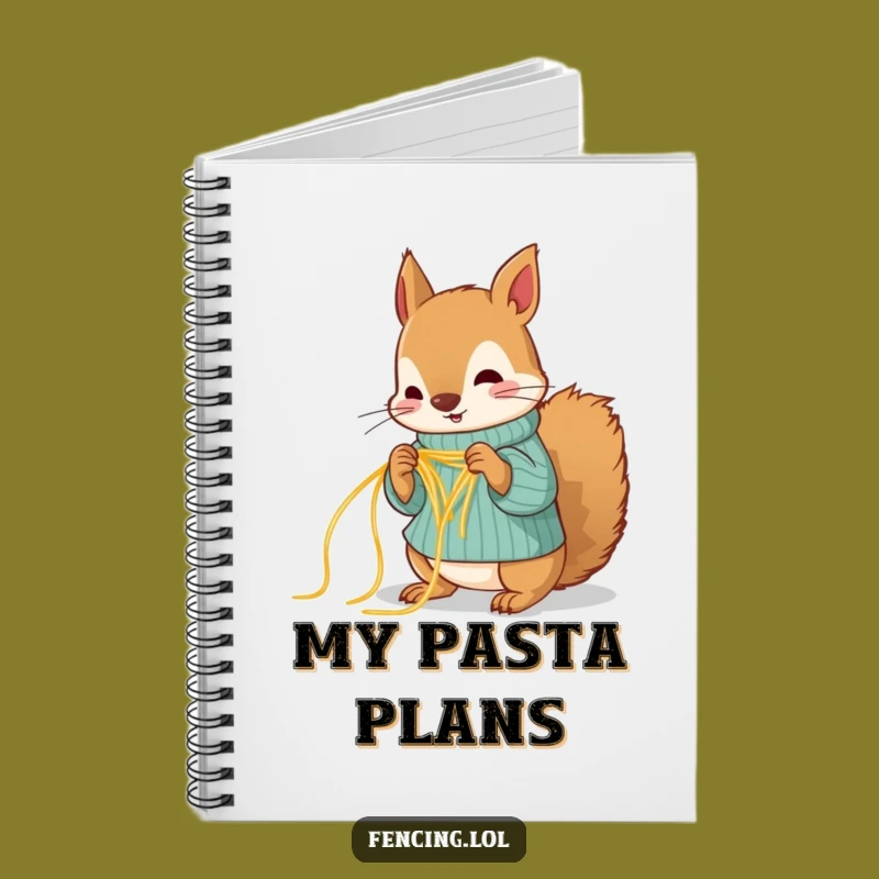 Funny Squirrel Knitting Spaghetti Notebook - Hilarious Craft Journal