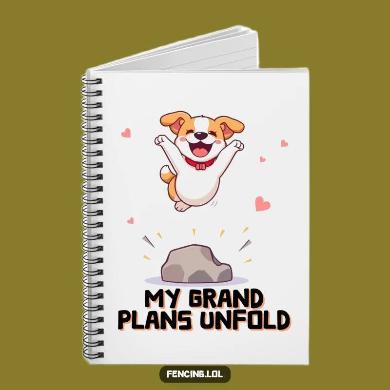 Funny Dog Notebook, Journal with Vaulting Action, Perfect Gift