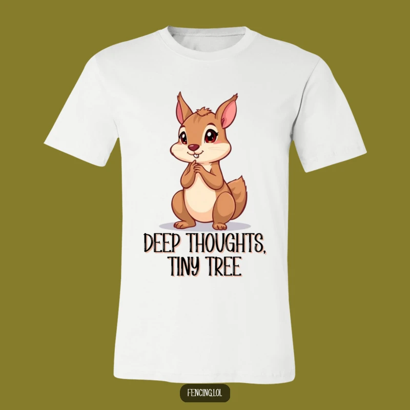 Funny Squirrel T-Shirt: Dramatic Thinking Pose Tee for Laugh Lovers