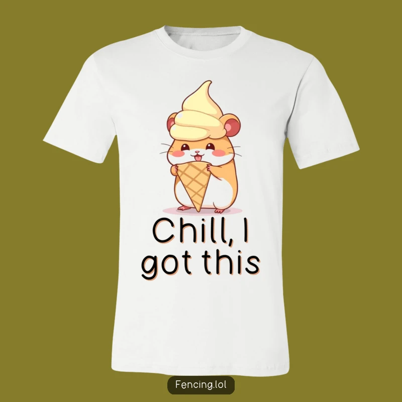 Funny Hamster Ice Cream T-Shirt, Hilarious Dessert Tee for Sweet Tooths