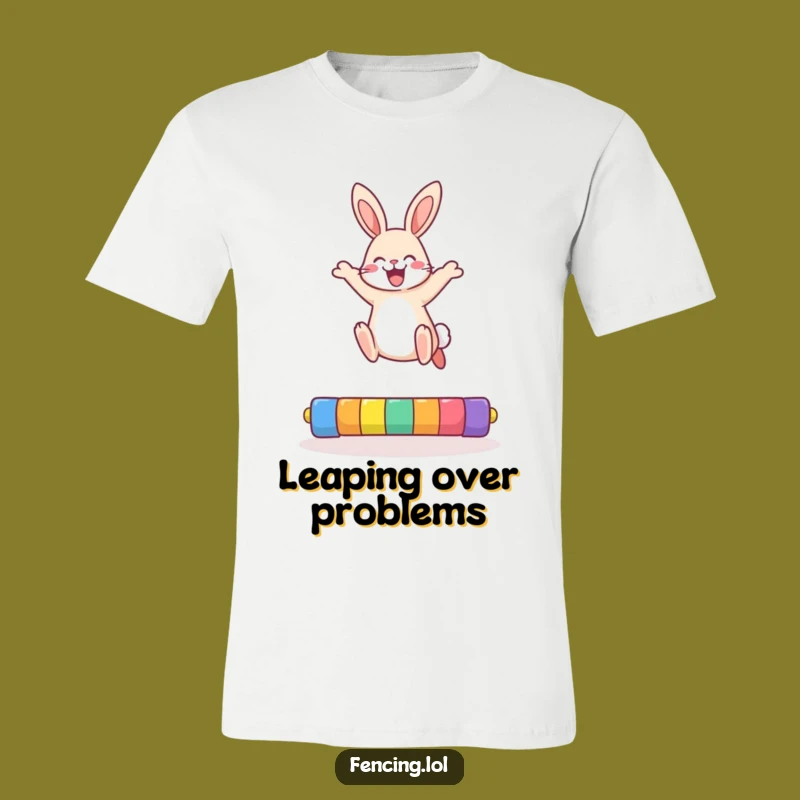 Funny Rabbit Jump T-Shirt: Show Your Spirit with This Cheerful Jumping Design