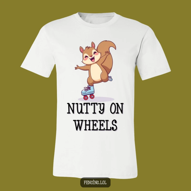 Funny Squirrel Roller Skate T-Shirt: Hilarious Action Animal Gift for Fun Lovers.