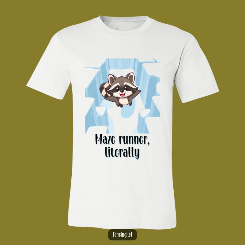 Funny Raccoon Ice Maze T-Shirt: Comical Skater Apparel Gift