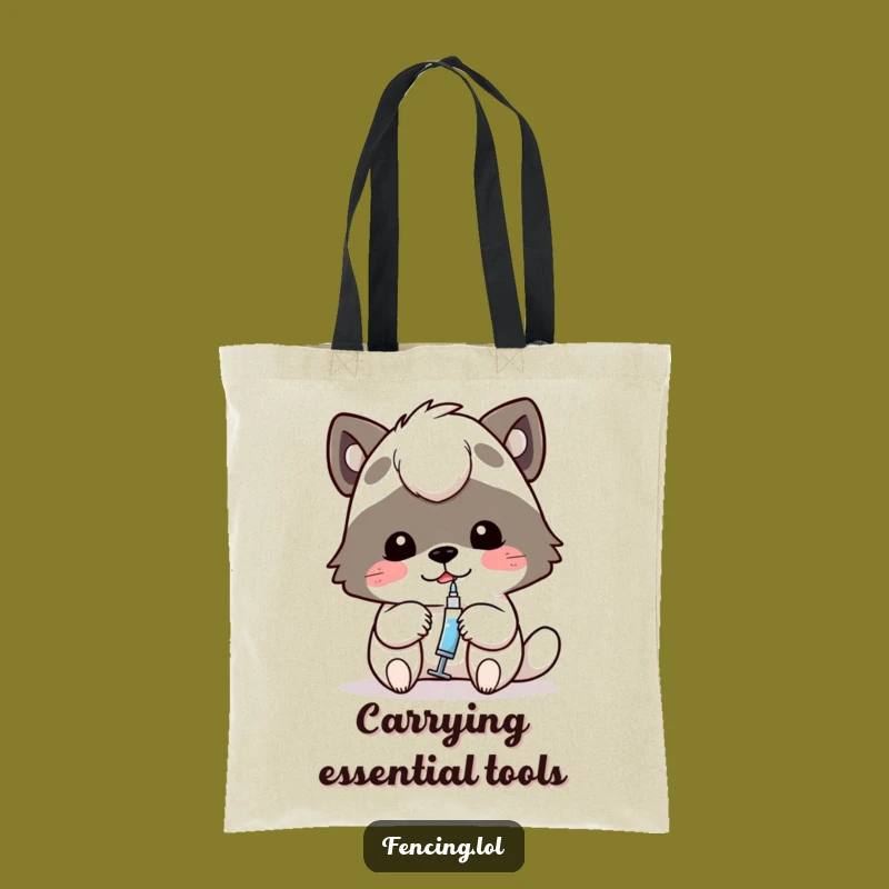 Funny Determined Animal Syringe Tote Bag - Carry Your Focus and Essentials