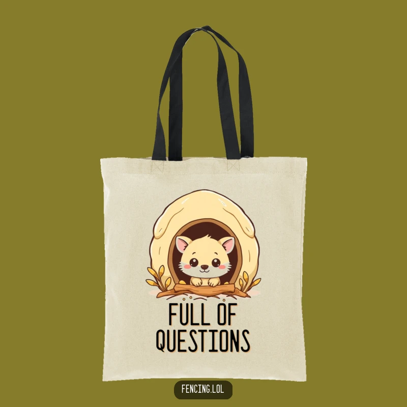 Funny Beehive Animal Tote Bag: Curious Creature Peeking In, Practical Funny Gift