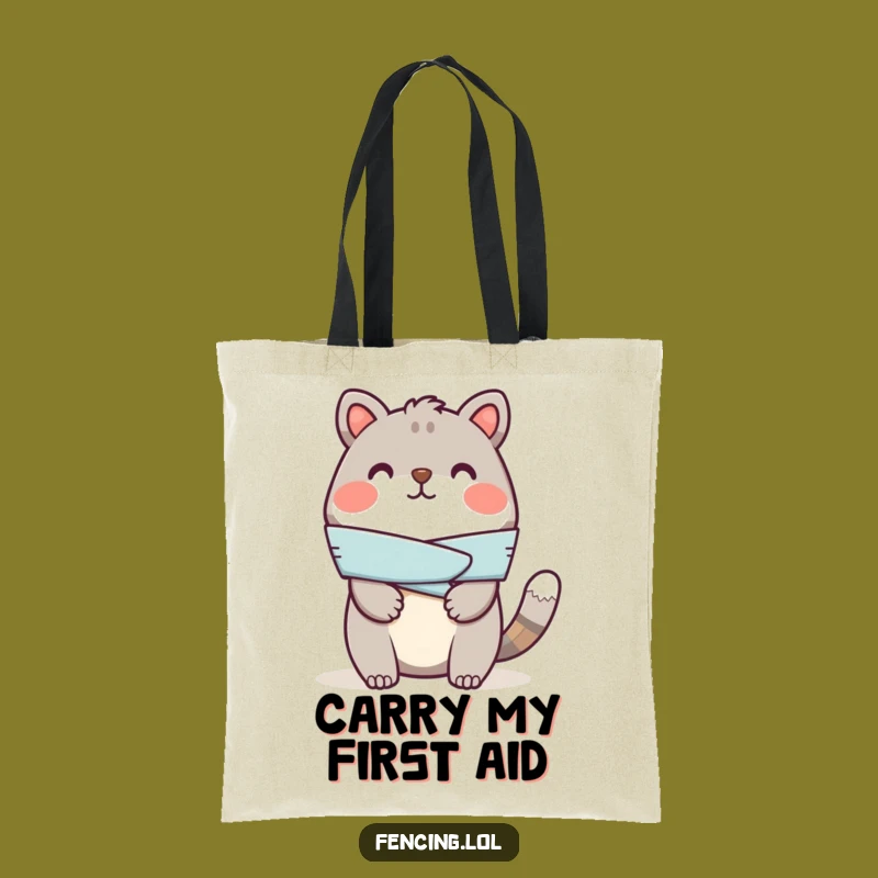 Funny Cheerful Animal Bandage Tote Bag - Carry Care and Laughter Everywhere