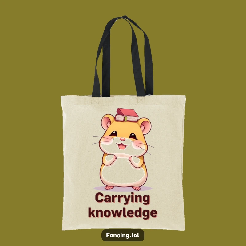 Funny Hamster Tote Bag: Giggling Book Carrier Gift