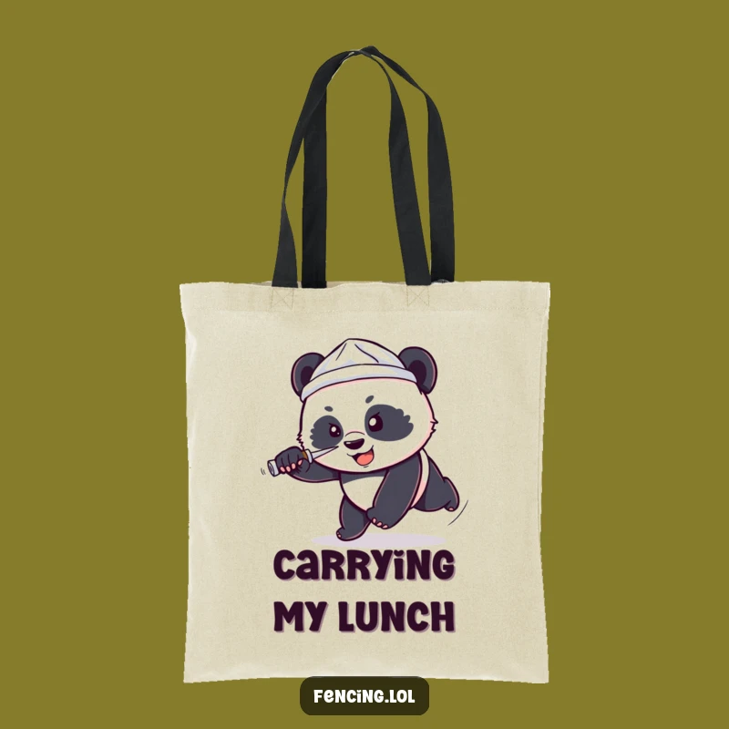 Funny Panda Foil Hat Tote Bag - Whimsical & Motivational Gift