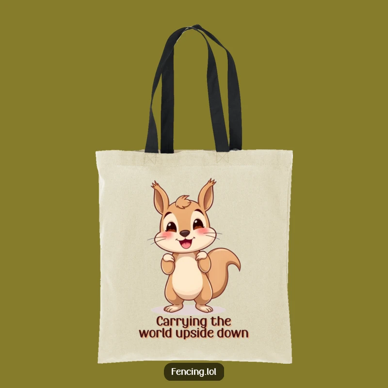Funny Squirrel Tote Bag: Carry Your Laughs with This Wobbly Handstand Companion