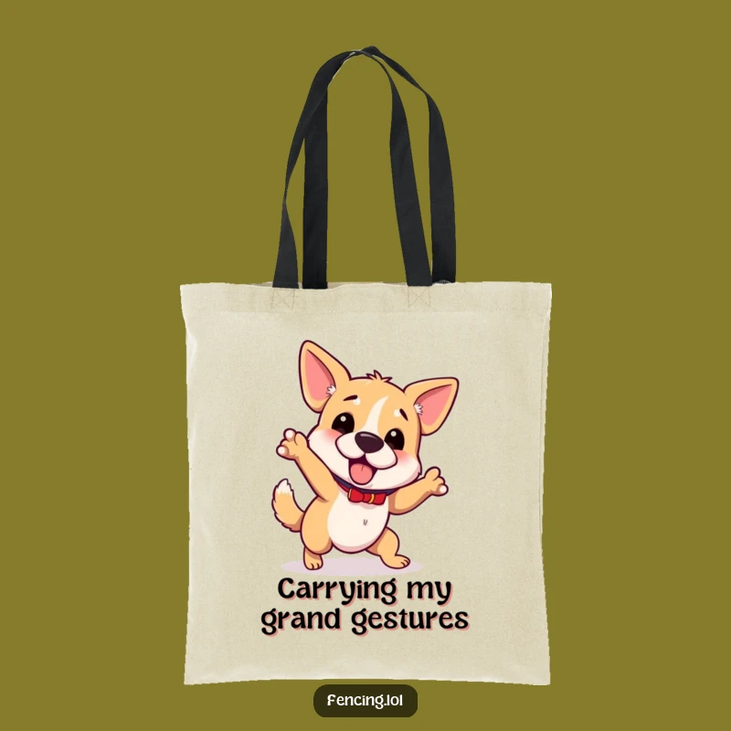 Funny Wobbly Dog Tote Bag: Carry Your Enthusiasm, Great Gift!
